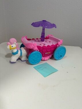 Pink & Purple Princess Carriage Toy with Blue Wheels